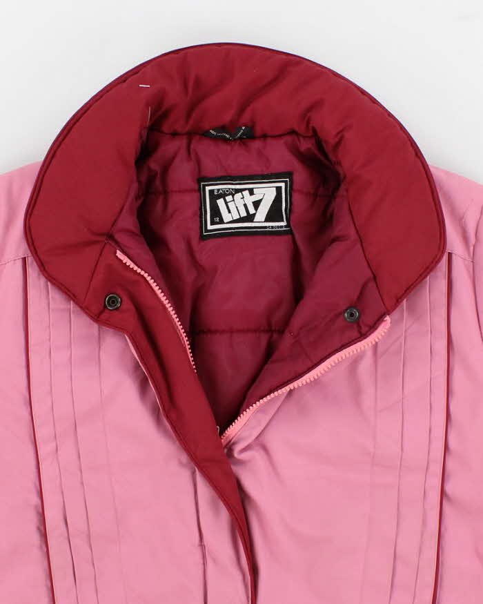 80s Vintage Women's Pink Ski Jacket - M