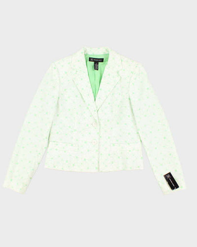 Vintage 90s/00s Embroidered Floral Fitted Cropped Blazer - M