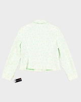 Vintage 90s/00s Embroidered Floral Fitted Cropped Blazer - M