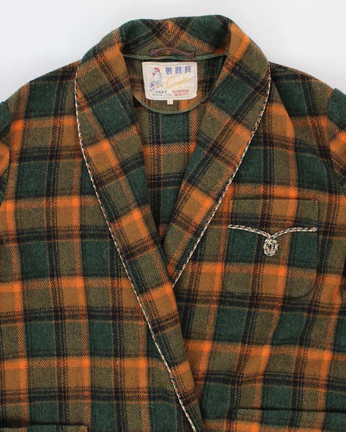 60s Vintage Women's Cockatoo Green Flannel Wool Overcoat - L