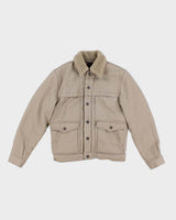 Womens Beige Levi's Fleece Lined Trucker Jacket - S