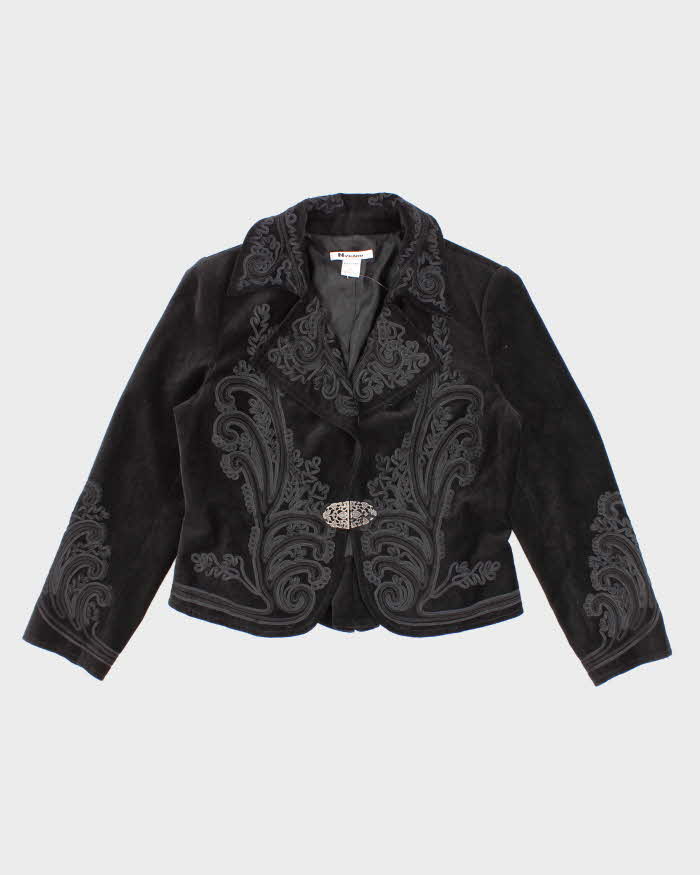 Vintage 90s Velvet Textured Detail Evening Jacket - M