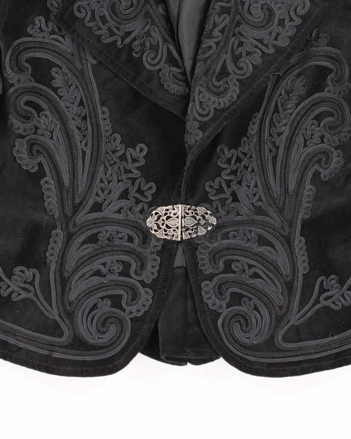 Vintage 90s Velvet Textured Detail Evening Jacket - M