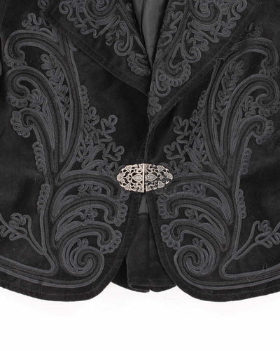 Vintage 90s Velvet Textured Detail Evening Jacket - M