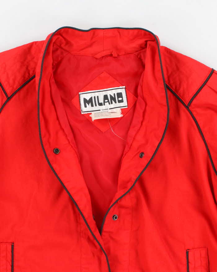 Womens Vintage 1970s Milano Red Windbreaker - M