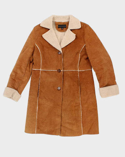 Gallery Sherpa Lined Suede Coat - M
