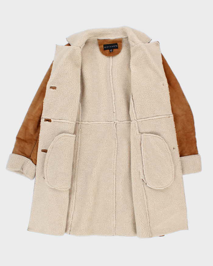 Gallery Sherpa Lined Suede Coat - M