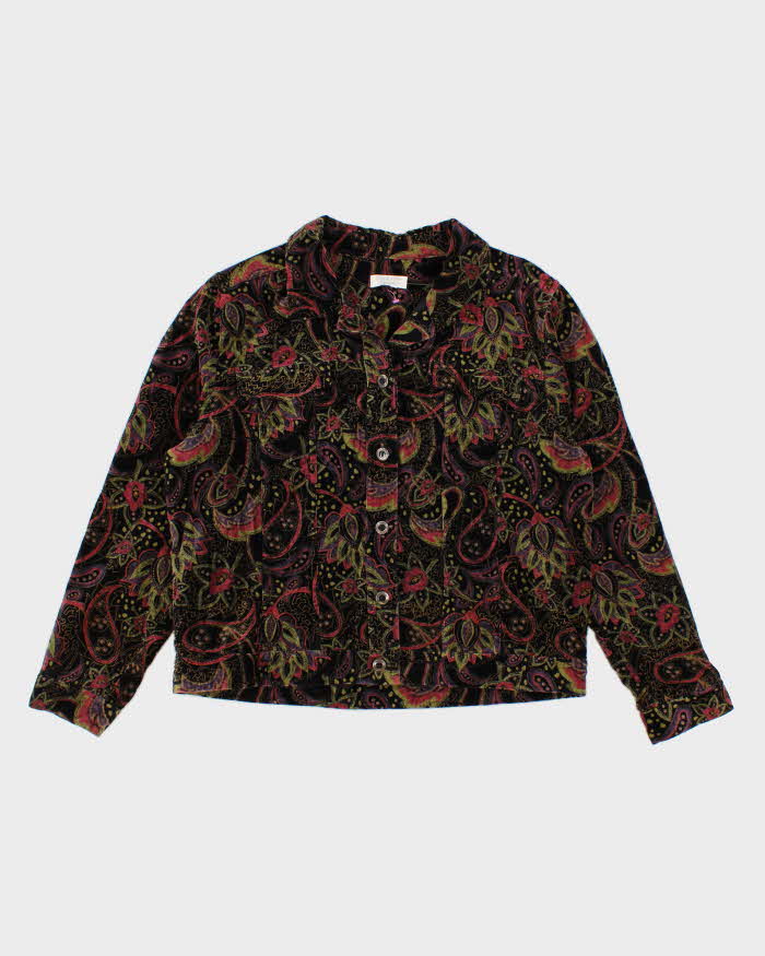 Vintage 90s Christopher &amp; Banks Patterned Velvet Jacket - L/XL