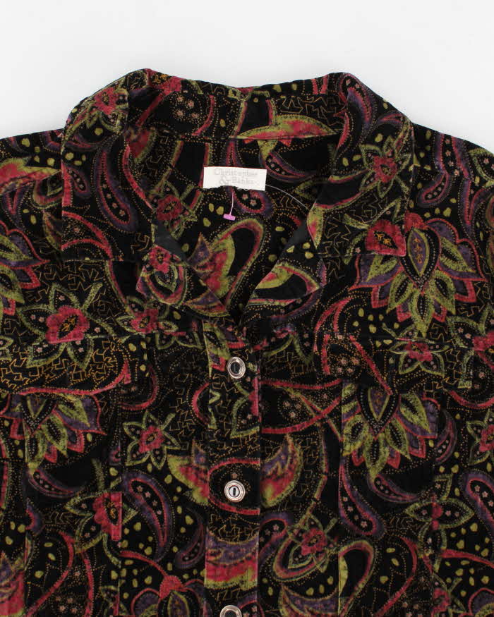 Vintage 90s Christopher &amp; Banks Patterned Velvet Jacket - L/XL
