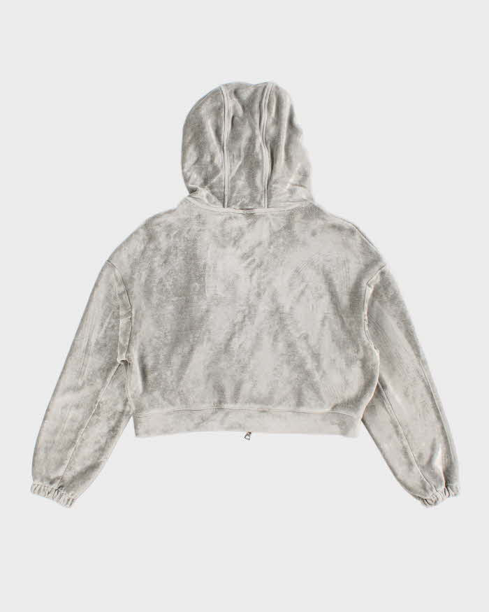 Womens Nike Silver Velour Cropped Hoodie - S