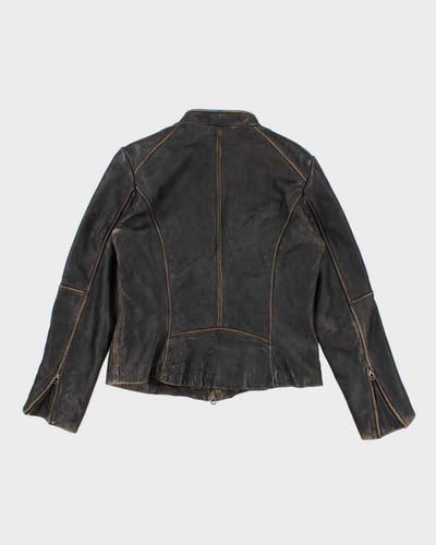 Womens 1990s Danier Worn Look Leather Jacket - S