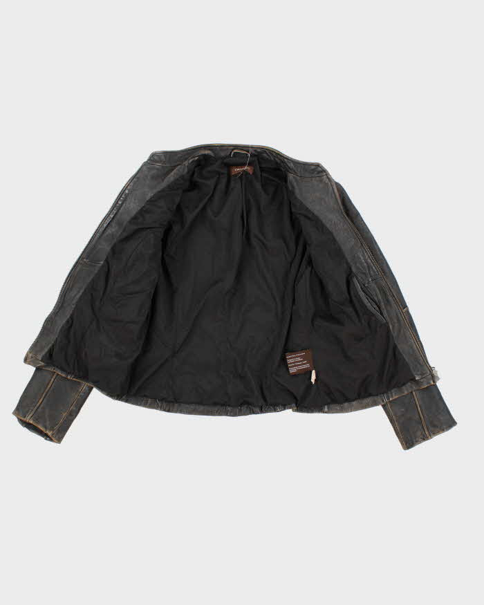Womens 1990s Danier Worn Look Leather Jacket - S