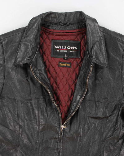 Womens Wilsons 1990s Vintage Black Leather Jacket - L