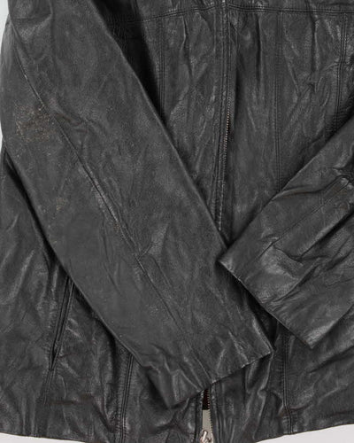 Womens Wilsons 1990s Vintage Black Leather Jacket - L