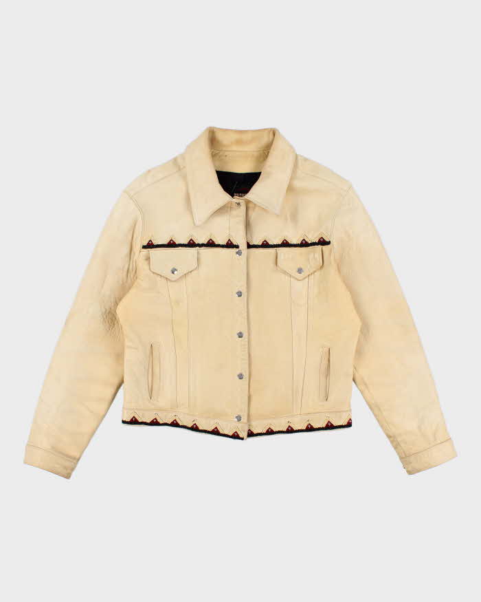 Vintage Women's Yellow Western Leather jacket - M