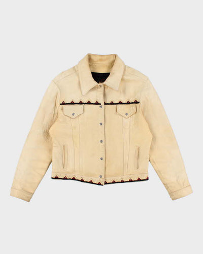 Vintage Women's Yellow Western Leather jacket - L