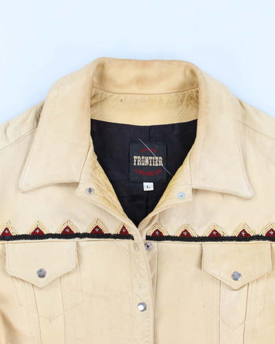 Vintage Women's Yellow Western Leather jacket - L