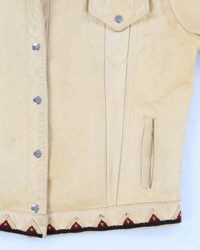 Vintage Women's Yellow Western Leather jacket - L