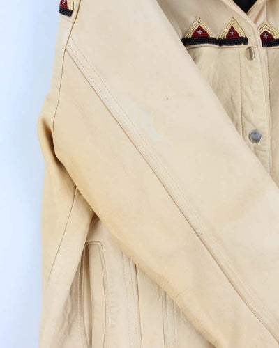 Vintage Women's Yellow Western Leather jacket - L
