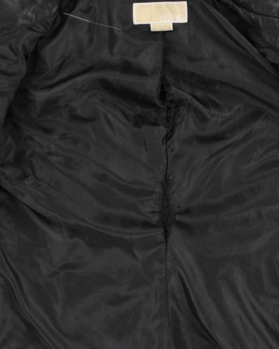 Womens Black Michael Kors Leather Biker Jacket - S