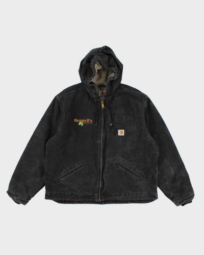 00s Women's Carhartt Black Fleece Lined Hooded Workwear Jacket - XL