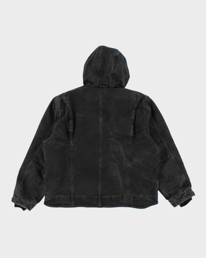 00s Women's Carhartt Black Fleece Lined Hooded Workwear Jacket - XL