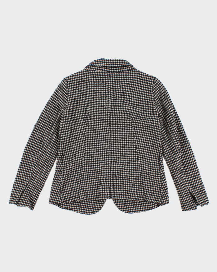 MaxMara Weekend Check Unsymmetrical Collared Light Jacket - M