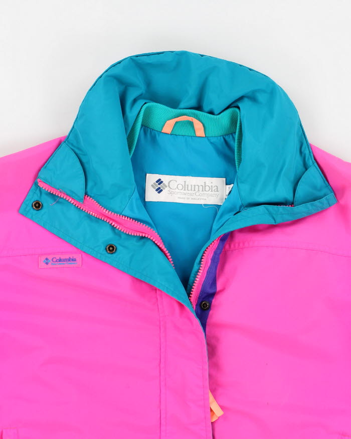 Vintage 90s Women's Columbia Bright Pink Ski Jacket - M