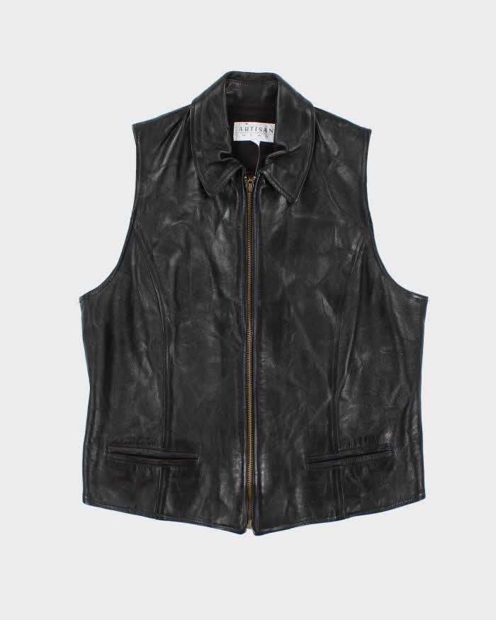 Vintage 90s Leather Vest - M