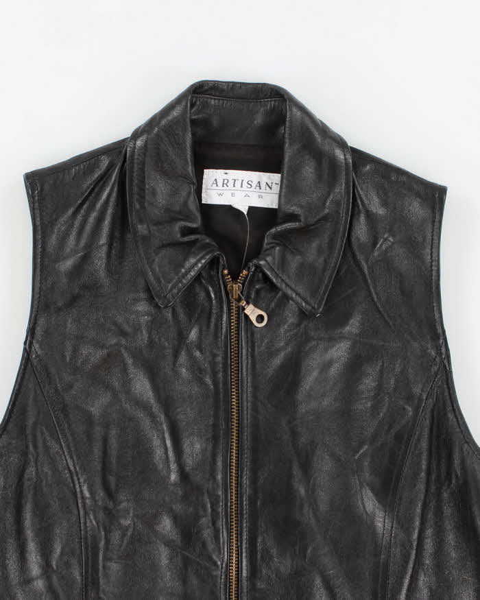Vintage 90s Leather Vest - M