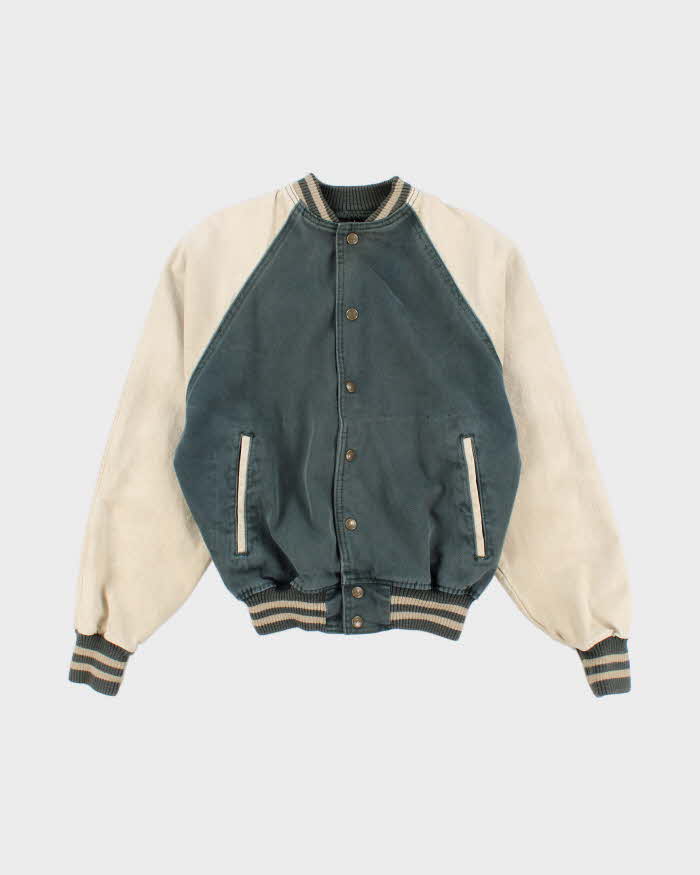 Vintage 90s Denim Varsity Style Bomber - XS