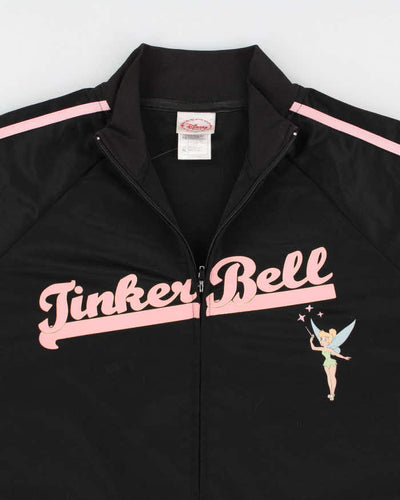 Woman's Disney Tinkerbell Zip Up Black Track Jacket - XL