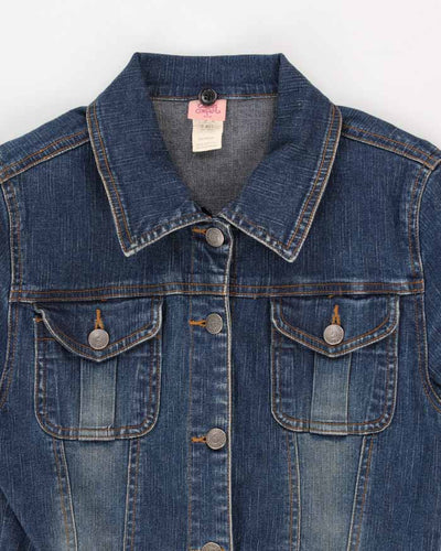 y2K Vintage Woman's Medium Wash Long Denim Jacket - S