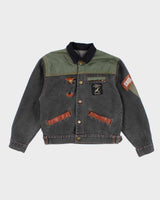 Vintage Woman's Cropped Leather trimmed Pilots Jacket - M