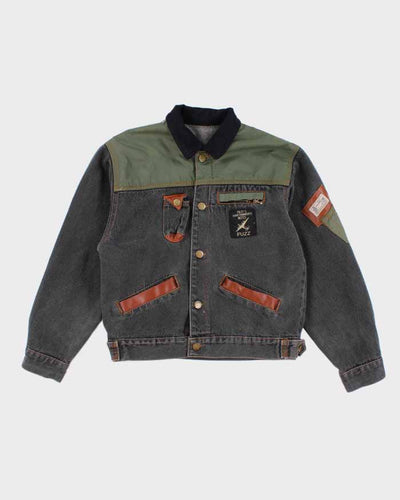 Vintage Woman's Cropped Leather trimmed Pilots Jacket - M