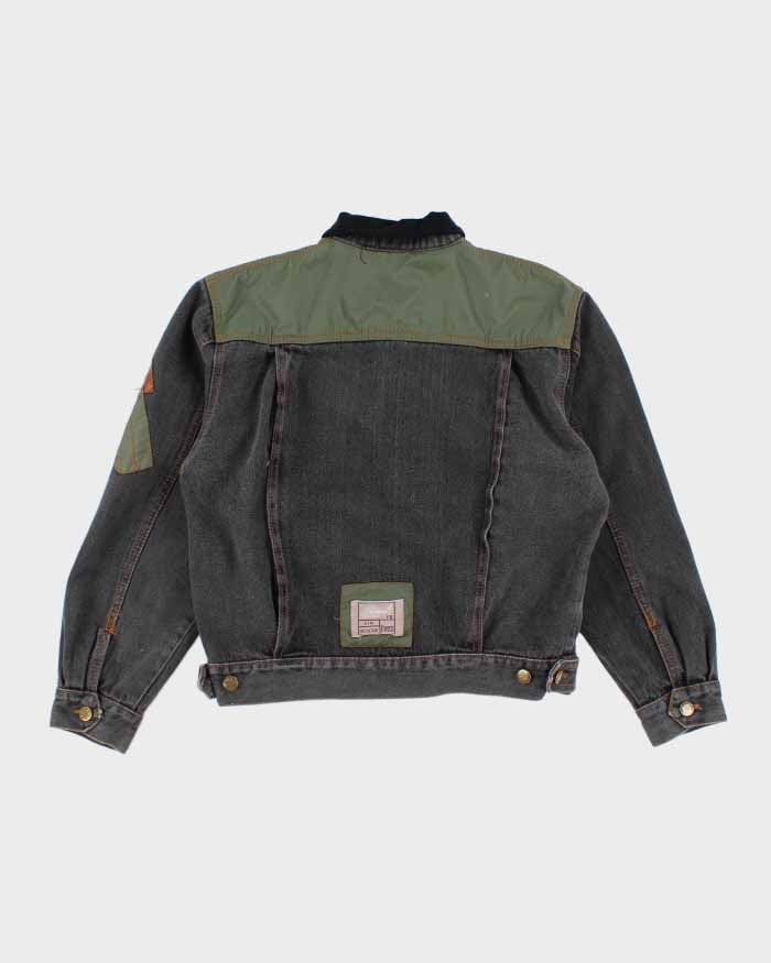 Vintage Woman's Cropped Leather trimmed Pilots Jacket - M