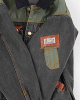 Vintage Woman's Cropped Leather trimmed Pilots Jacket - M