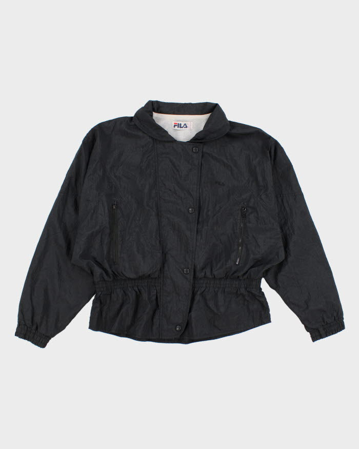 Vintage 80s Women's Fila Black Windbreaker Jacket - L