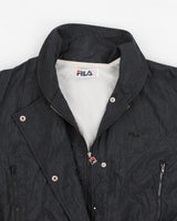 Vintage 80s Women's Fila Black Windbreaker Jacket - L