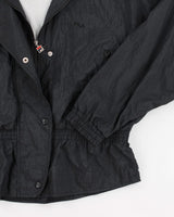 Vintage 80s Women's Fila Black Windbreaker Jacket - L