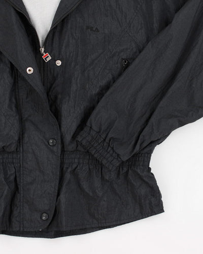 Vintage 80s Women's Fila Black Windbreaker Jacket - L