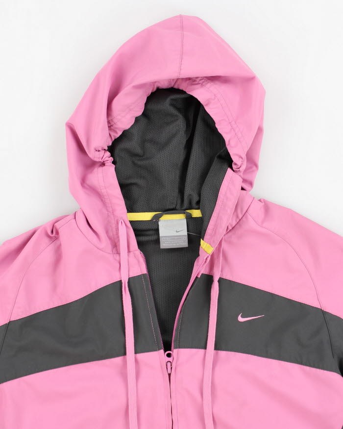 Y2k Women's Nike Pink And Grey Windbreaker Jacket - S