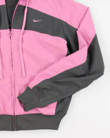 Y2k Women's Nike Pink And Grey Windbreaker Jacket - S