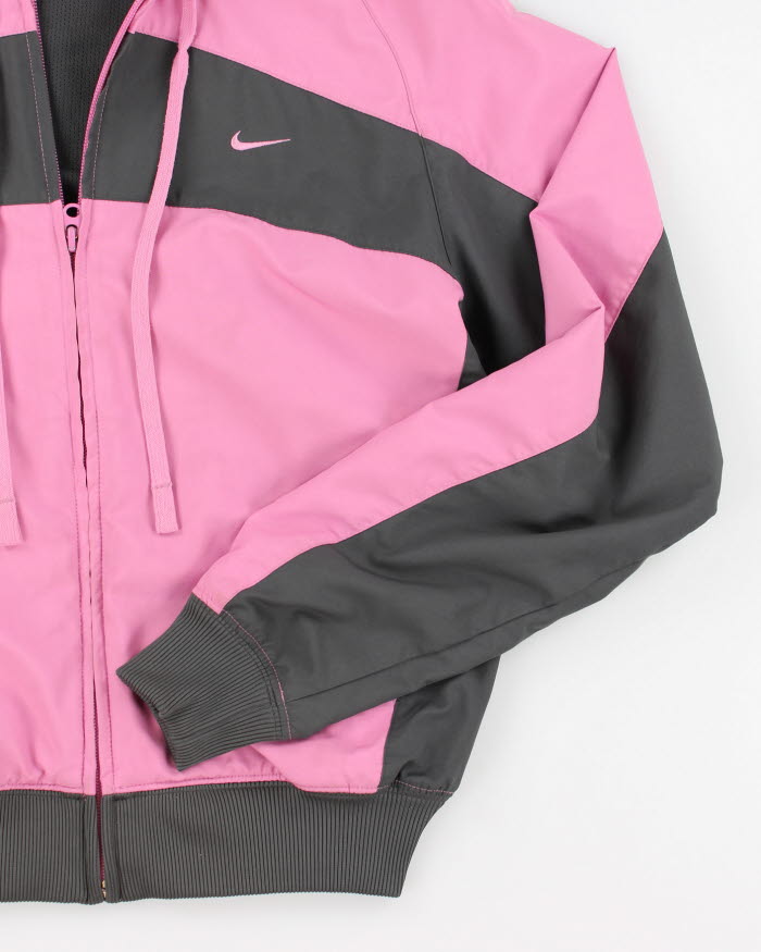 Y2k Women's Nike Pink And Grey Windbreaker Jacket - S