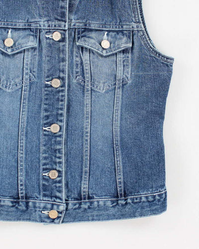 Vintage 90s Jam Bang Sleeveless Denim Jacket - S
