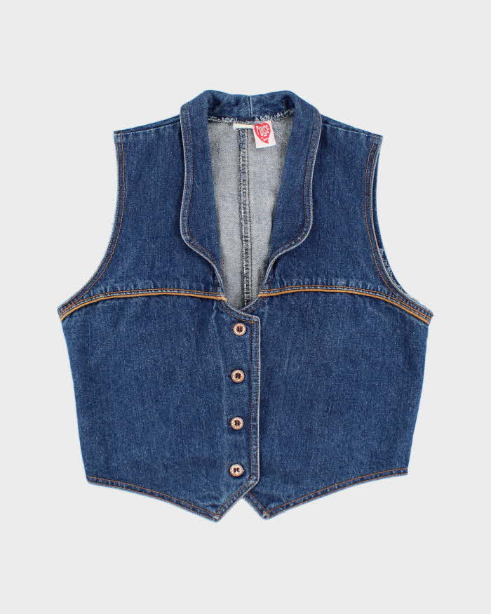 Pulse Denim Sleeveless Vest Jacket - M
