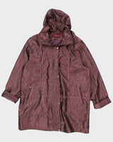 Women's Gold Sun Purple Trench Rain Coat - XXXL