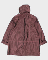 Women's Gold Sun Purple Trench Rain Coat - XXXL