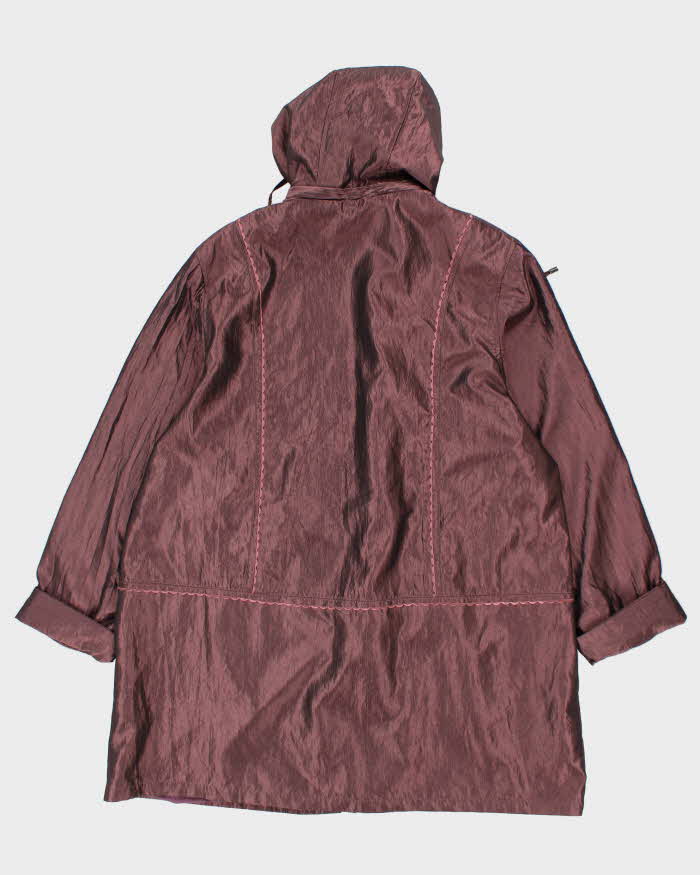 Women's Gold Sun Purple Trench Rain Coat - XXXL
