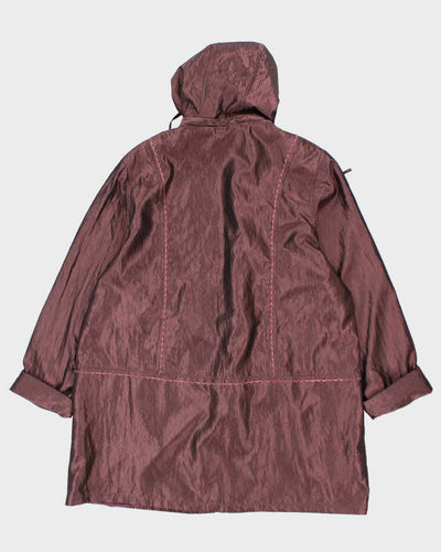 Women's Gold Sun Purple Trench Rain Coat - XXXL